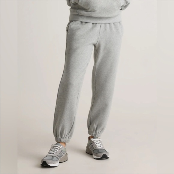 Quince Women's Organic Heavyweight Fleece Boyfriend Sweatpants Medium Grey Gray - Picture 11 of 13